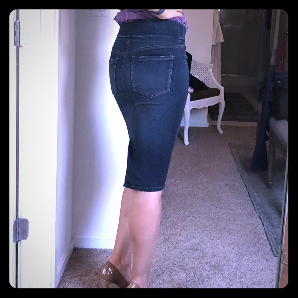 Mid length jean skirt